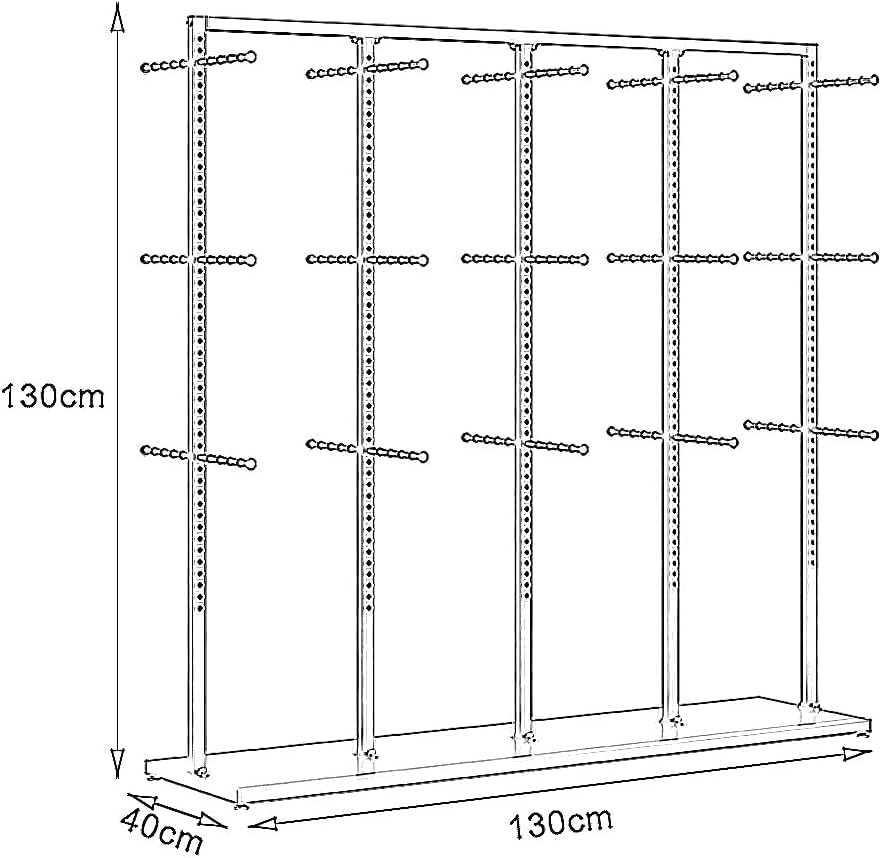Freestanding Boutique Socks & Lingerie Rack, Adjustable Floor Display Stand for Underwear & Bras, Retail Shelves for Clothing Stores (Gold, 130x40x130cm)