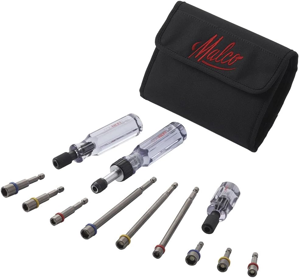 Malco CONNEXT5 Magnetic Hex Hand Driver Kit, Black case, 12-Piece