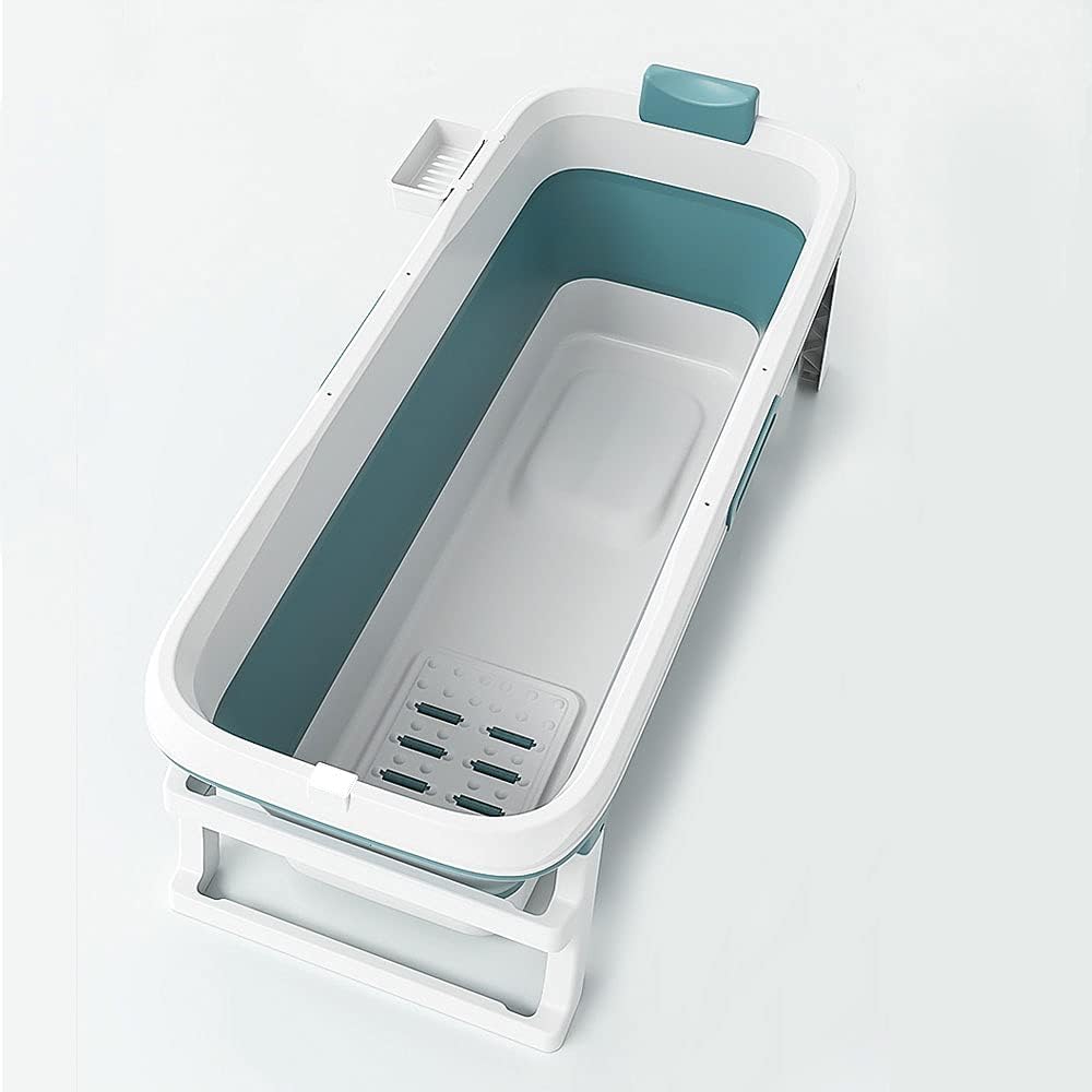 Foldable Bathtub Portable Soaking Bath Tub for adult,Ideal for Hot Bath Ice Bath with Reached Out Hands 53 inch