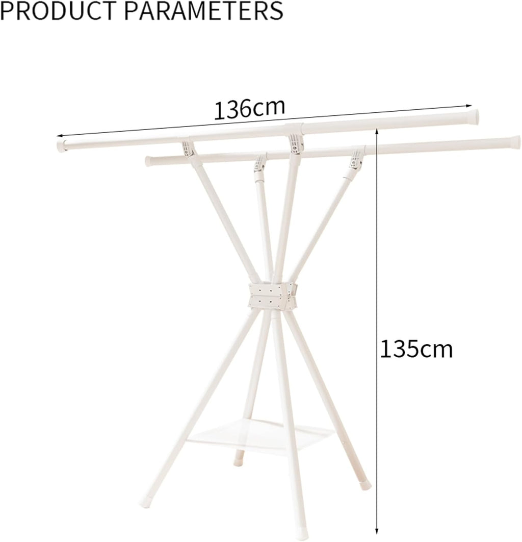 Clothes Drying Rack Foldable,2-Tier Laundry Drying Rack Collapsible,Freestanding Laundry Room Organization and Storage,Space-Saving,for Bathroom,Apartment and Laundry Room