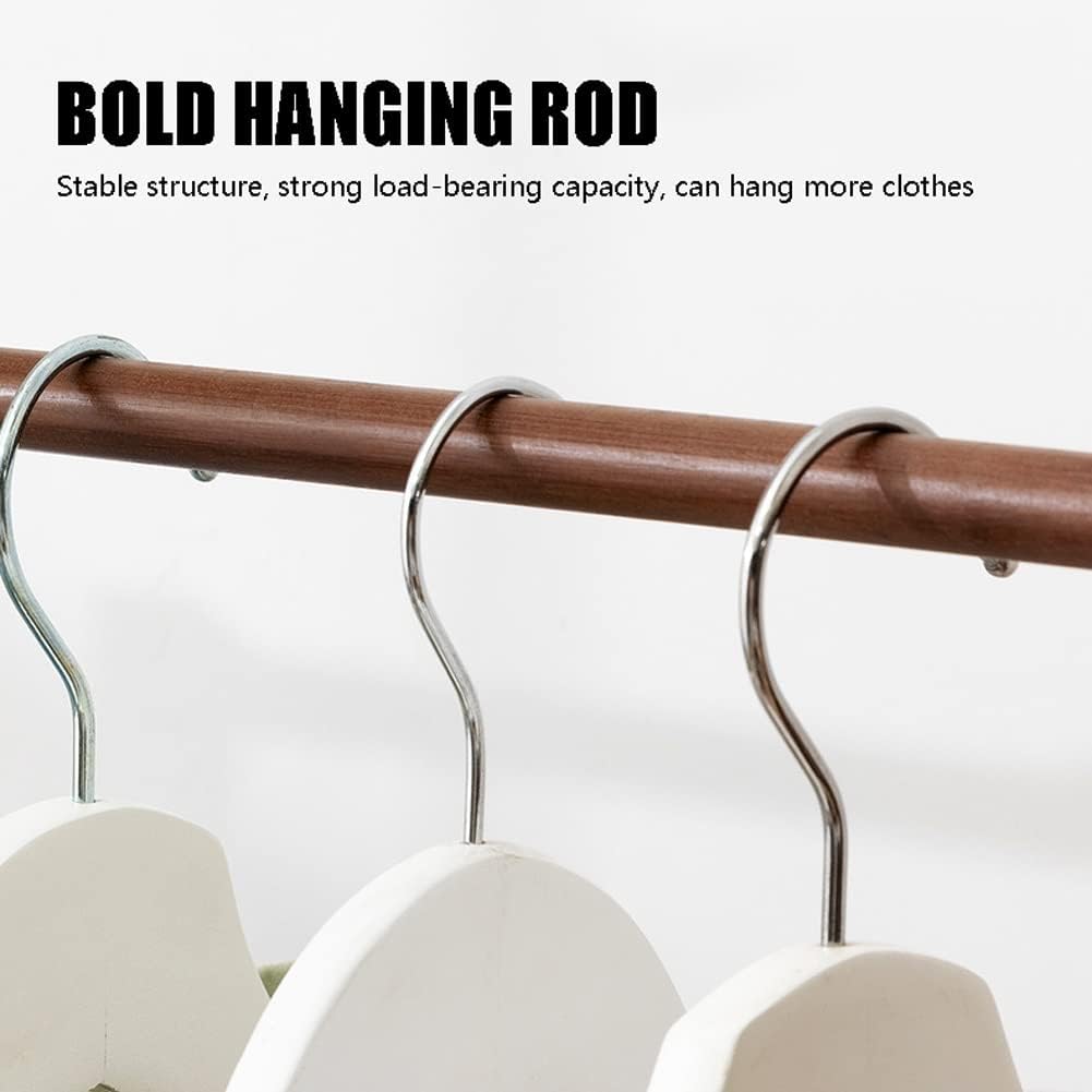 MZP Single Rod Clothes Garment Rack Rolling Clothing Organizer Shelf with Wheels Open Wardrobe Closet Coat Stands with 2 Shelves for Bedrooms Hallway Entryway (Color : Brown, Size : 55X33X150cm)