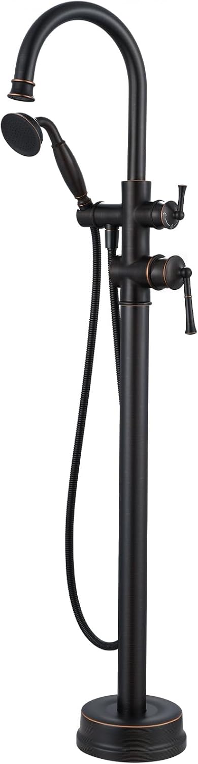 Free Standing Tub Faucet, Antique, Oil Rubbed Bronze (B2311-ORB) | H59-1 Premium Solid Brass, High Flow 6.6 GPM, Elegant & Vintage Styling