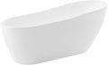 ANZZI Freestanding Oval Tub, 67' Modern Glossy White Acrylic + Fiberglass Stand Alone Soaker Hot Tub, Built-in Overflow & Drain
