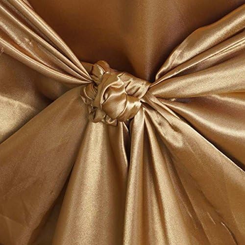 Tableclothsfactory 50pcs Gold Silky Satin Universal Chair Covers Fits All Type of Chairs Event Dinning Slipcover for Wedding Party Banquet