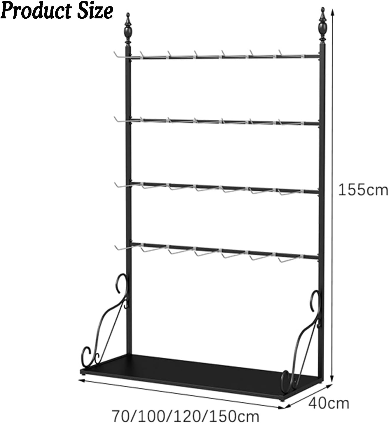 Underwear Display Stands,Freestanding Clothing Store Boutiques Retail Lingerie Garment Rack,Metals Lingerie Stand Shelves,for Panties Socks Bra Shorts(120 X 40 X 155cm) (Gold