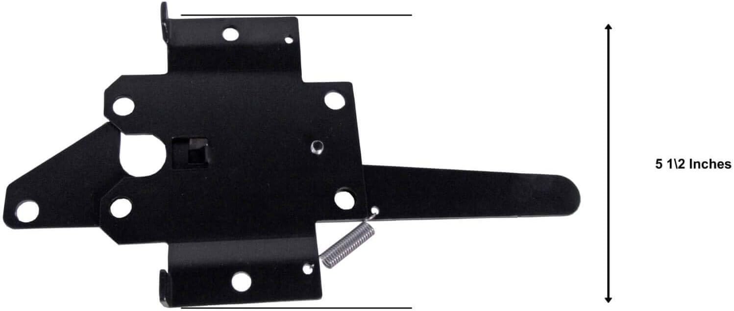 Black Western Style Wood Fence, Single Gate Kit, 8' Strap Gate Hinges, Gate Latch Opens from Both Sides - CASE Qty 6