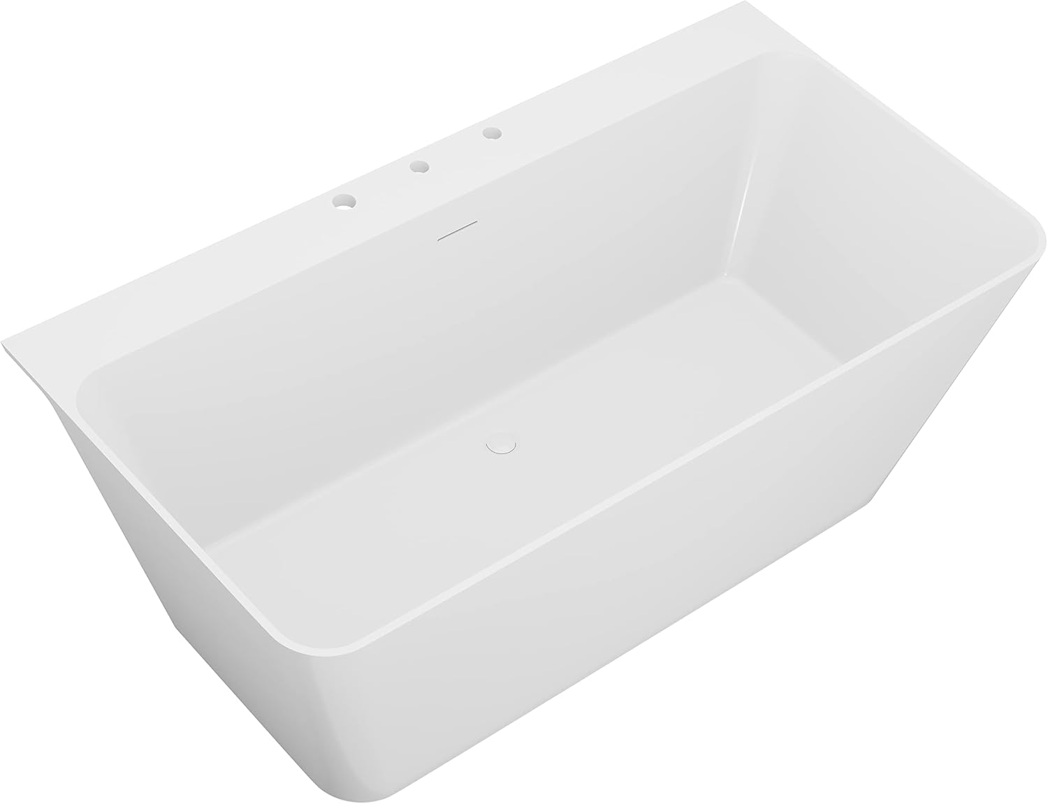 ANZZI Freestanding Tub 59,' Acrylic, Modern Stand Alone Soaking Tub, Built In Drain and Overflow, Free Standing Tub with Pre-drilled Faucet Holes, Series (FT-AZ114-59)