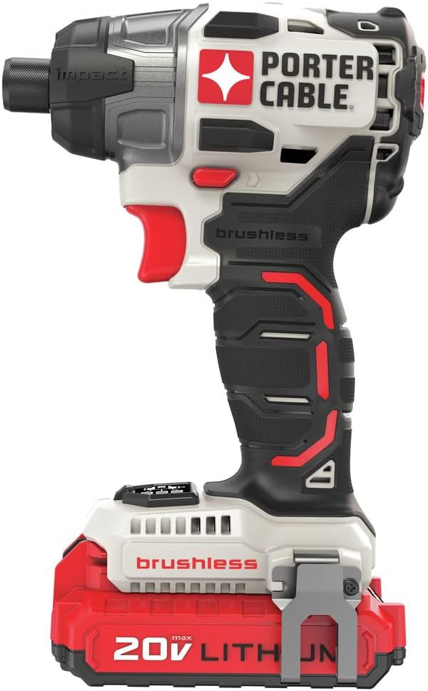 PORTER-CABLE 20V MAX Impact Driver, 1/4 Inch, 2,700 RPM, Battery and Charger Included (PCCK647LB)