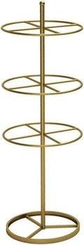 Commercial 3/4-Tier Round Garment Display Stand - Freestanding Merchandising Rack for Bras, Shorts, Socks & Underwear - White Retail Store Fixture & Organization Rack(Gold,4)