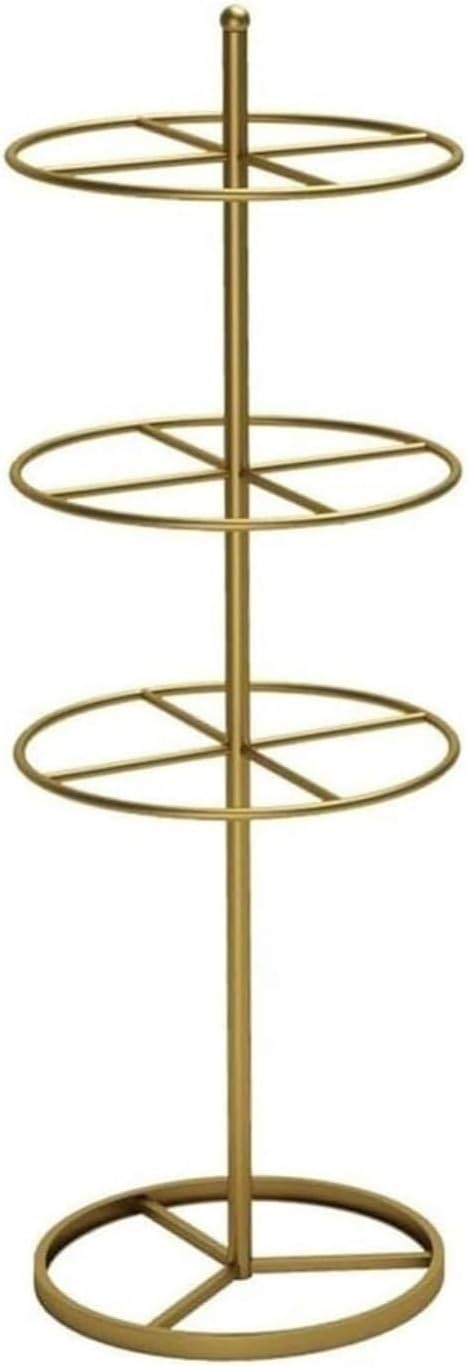 Commercial 3/4-Tier Round Garment Display Stand - Freestanding Merchandising Rack for Bras, Shorts, Socks & Underwear - White Retail Store Fixture & Organization Rack(Gold,4)