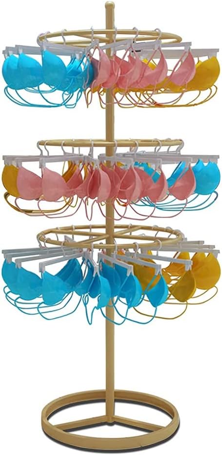 Clothing Store Rotating Underwear Display Rack, 3 Tier Metal Bra Rack Shorts Socks Freestanding Garment Rack Hanger, Floor-Standing Clothes Organizer for Retail Store Boutique