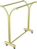 Heavy Duty Clothes Rack with Sturdy Wheels, Freestanding Metal Garment Rack for Hanging Clothes, Standing Rolling Clothing Rack for Retail Boutiques and Bedroom, Gold