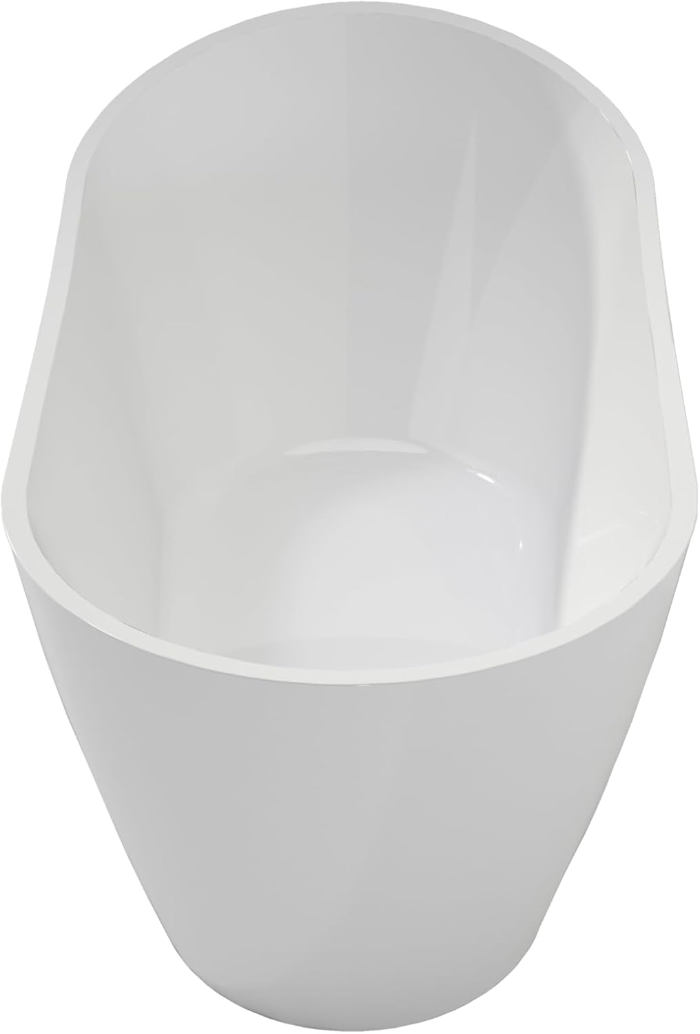 High back Acrylic Free Standing Bath tubs,Oval Shape Stand Alone White Soaker Tub(59×32 Inch)