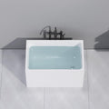 47' Acrylic Freestanding Bathtubs, Square Shaped Japanese Soaking Tub, Stand Alone Tubs W/Pop-UP Chrome Drain, Slotted Overflow, cUPC Certified (Without Seat)