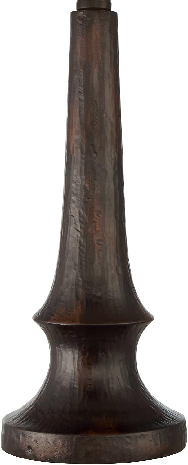 Franklin Iron Works Naomi Modern Industrial 3-Way Table Lamp 25' High with Dimmer and USB Charging Port Aged Bronze Brown Mica Drum Shade for Bedroom Living Room Desk Nightstand Bedside Night Stand