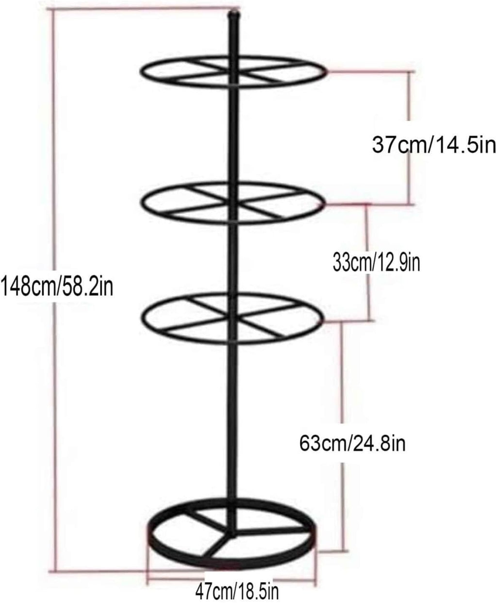 Commercial 3/4-Tier Round Garment Display Stand - Freestanding Merchandising Rack for Bras, Shorts, Socks & Underwear - White Retail Store Fixture & Organization Rack(Gold,4)
