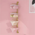 Retail Organizer Clothing Store Shelf, Commercial Lingerie Garment Rack, Metal, Underwear Sock Display Stand, for Bras, Shorts, Hats, Wall-Mounted 120cm/47.2in(Gold)
