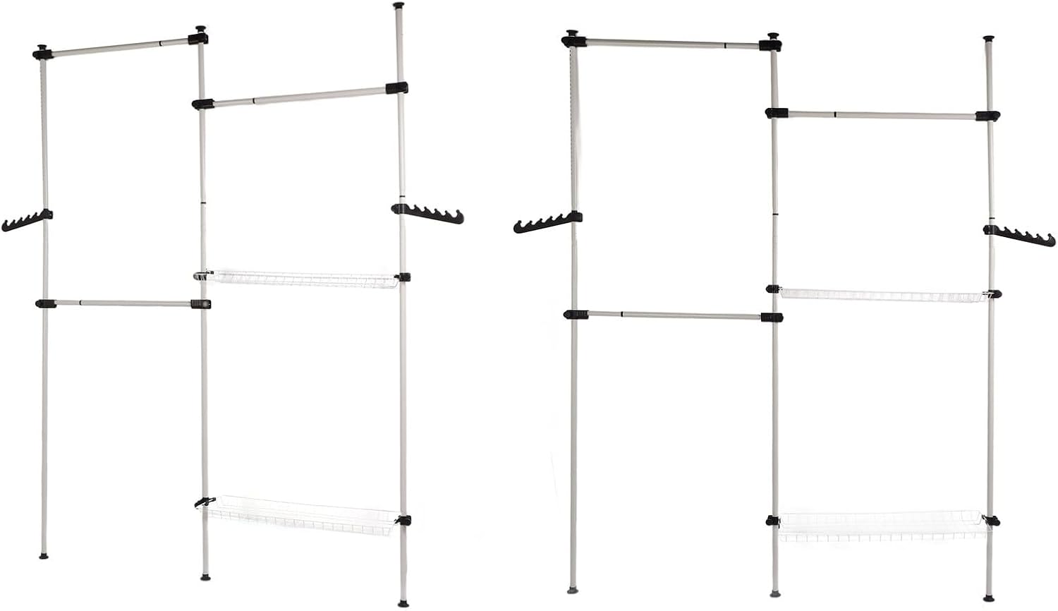 Portable Indoor Garment Rack, Heavy Duty Adjustable Clothes Hanger, DIY Tools Free - Stable Support, Space Saving Storage, Ideal for Household Use