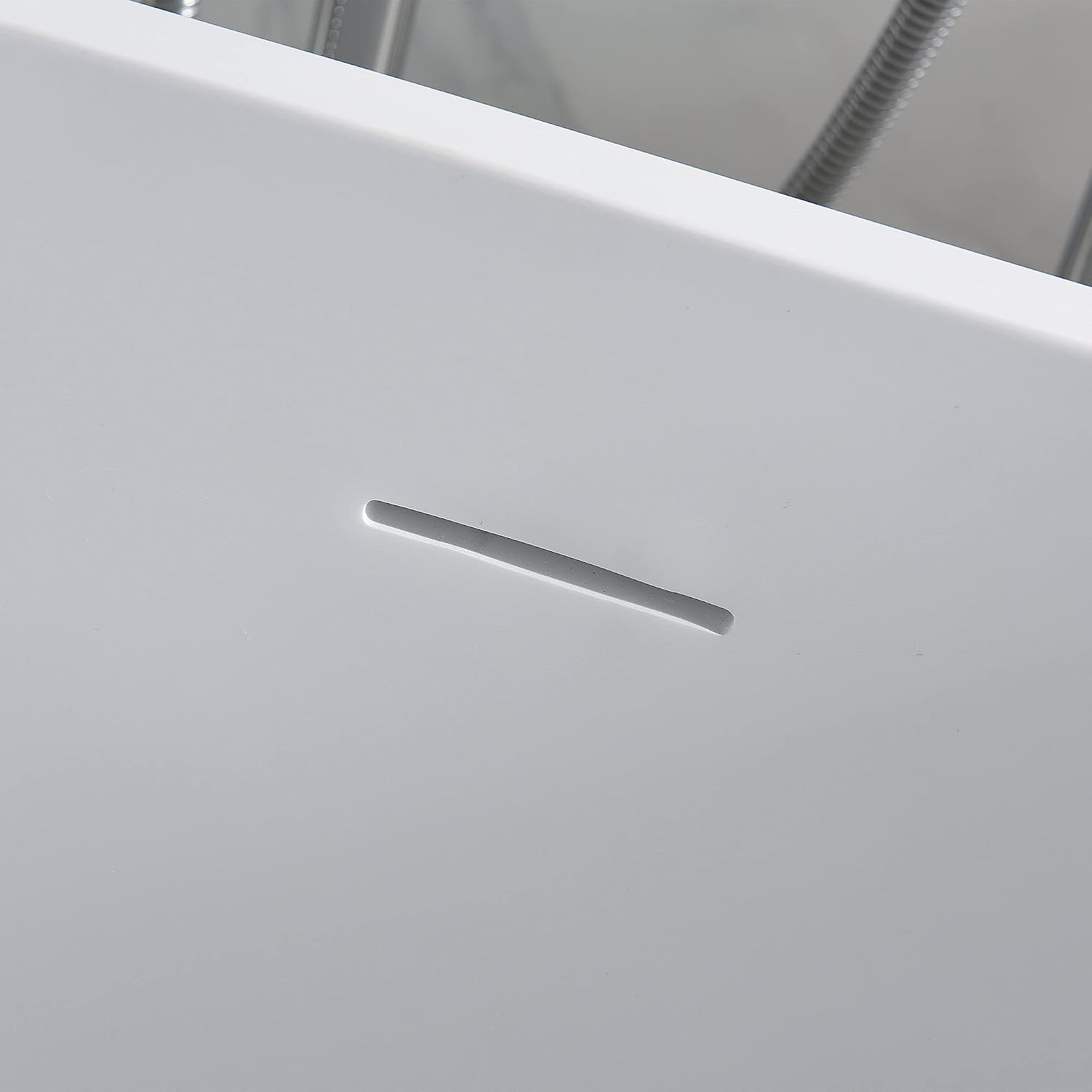 Dowell 60' Luxury Modern Stone Resin Freestanding Bathtub | Matte White Square Shape Solid Surface Soaking Tub with Integrated Slotted Overflow 076 59