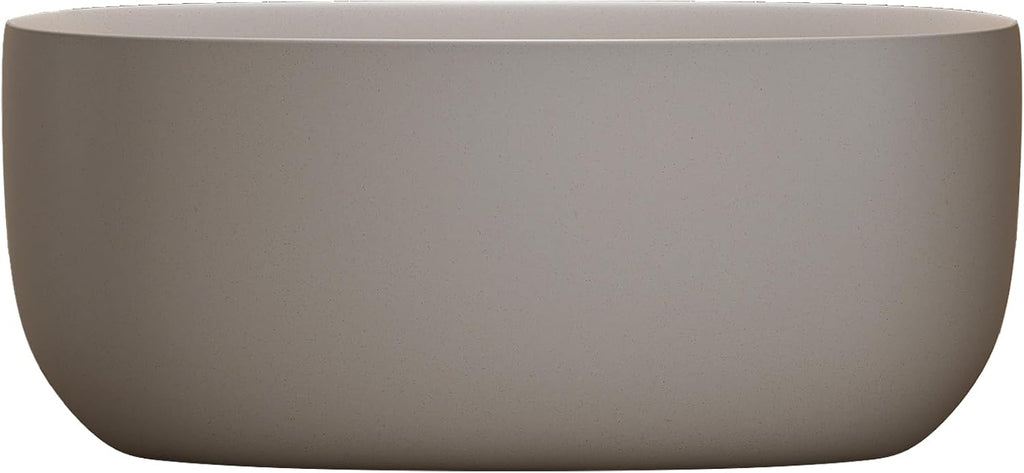 KEIKI 51'' Freestanding Bathtub, Resin Stone Soaking Bathtub, Solid Surface Modern Tubs with Overflow and Pop-up Drain, Beige