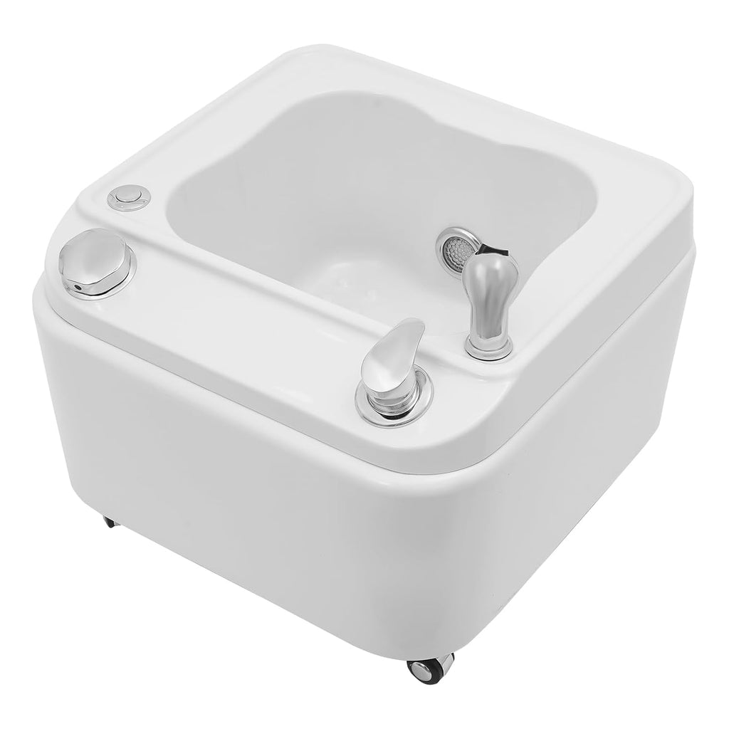 Foot Spa Bath Massager with Bubble, 55W Portable Electric Heated Foot Bath Tub with 7-Color LED Lights, Built-in Hand Shower, Drain Plug & Wheels for Home, Beauty Salons, Feet Stress Relief