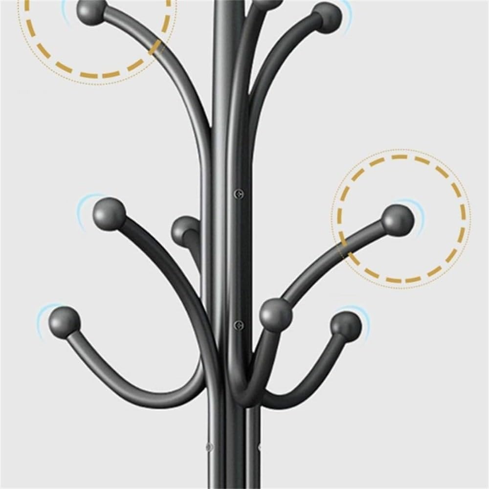 Adjustable Garment Rack Hall Tree with Stand Free Standing Iron Coat Rack Bedroom Hanger Storage For Entryway, Bedroom, Hallway, Office Standing Hanger(White)
