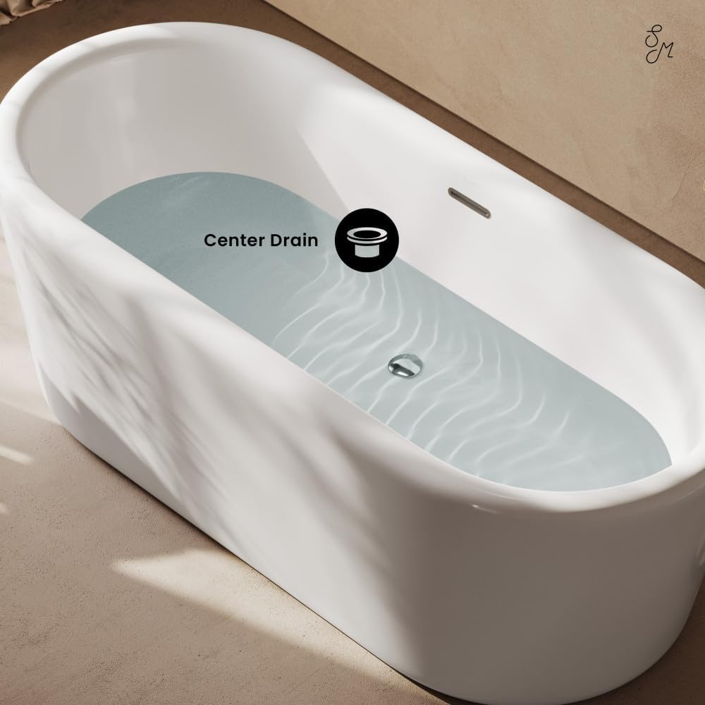 Swiss Madison Nanterre 68' Soaking Freestanding Bathtub in Glossy White, Drain Included