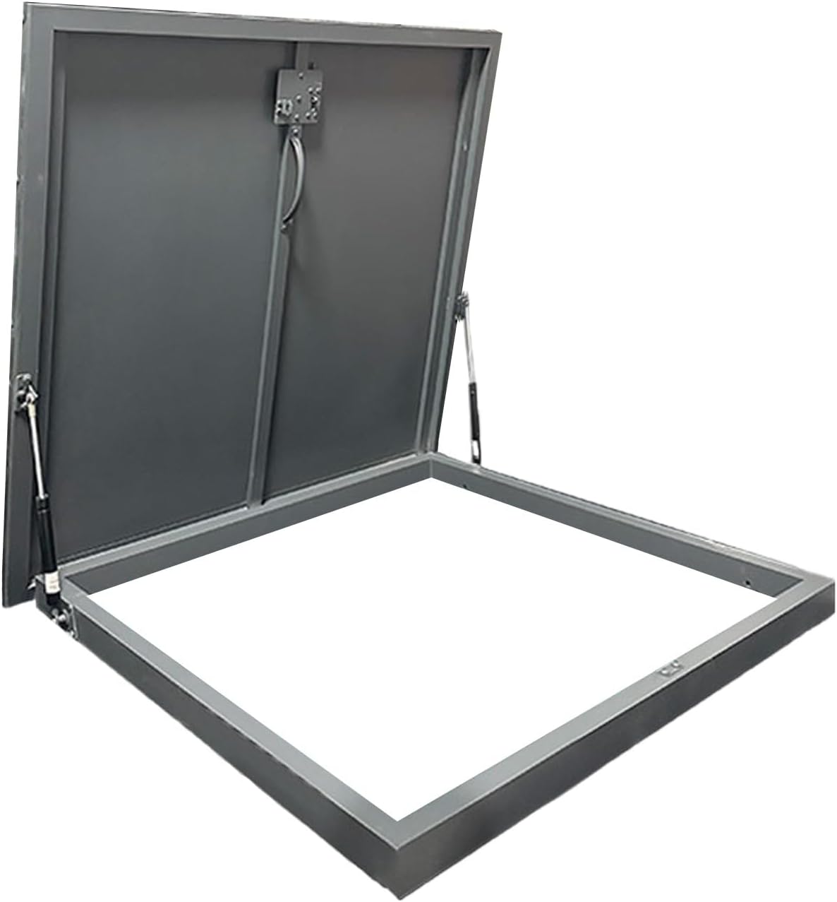 Thick Metal Roof Hatch, Attic Access Door, Roof Access Manhole, Rainproof Rooftop Maintenance Hatch, Easy Installation, for Attics, Patios, Basements(Gray,50cm/19.7in)
