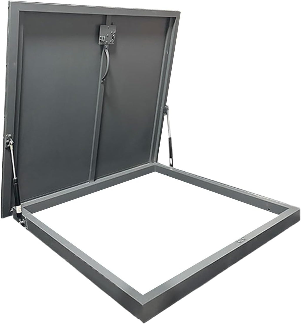 Thick Metal Roof Hatch, Attic Access Door, Roof Access Manhole, Rainproof Rooftop Maintenance Hatch, Easy Installation, for Attics, Patios, Basements(Gray,45cm/17.7in)