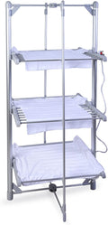 Drying RacksElectric Heating Clothes Drying Rack, 3-Tier Oversize Collapsible Electric Heated Towel Rail, Free-Standing Stainless Steel Laundry Garment Dryer Stand for Towels, Clothes, Shoes
