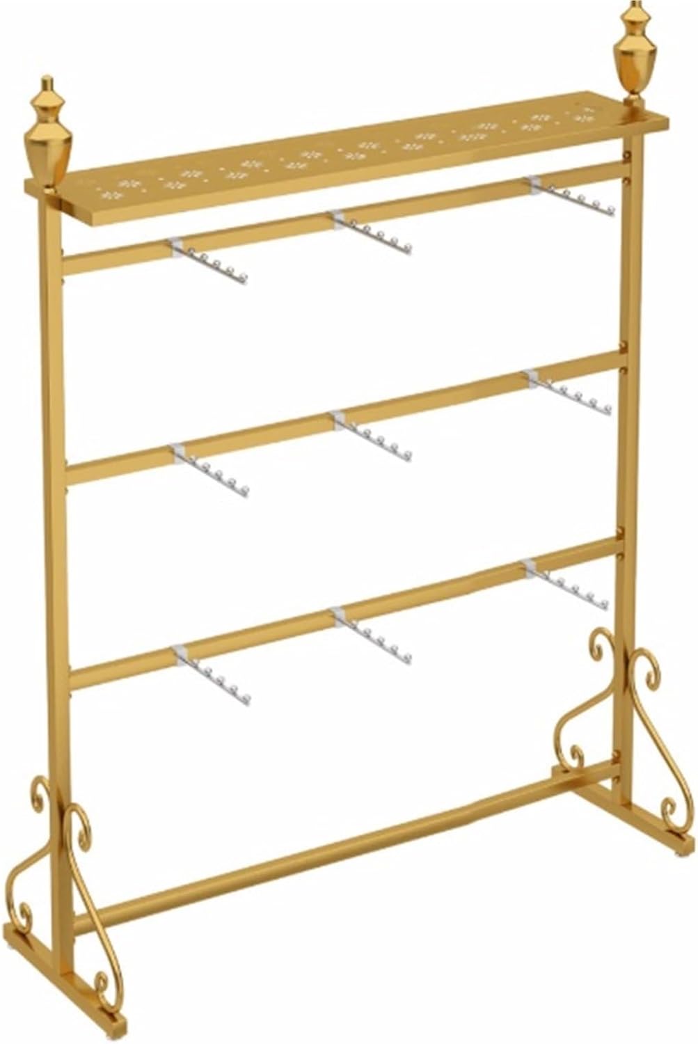 Clothing Store Boutiques Retail Lingerie Garment Rack, Metals, Underwear Display Stand, Commercial Shelves Clothes Rod, for Lingerie Socks Bra Panties Scarves(Gold,150 * 40 * 155cm)