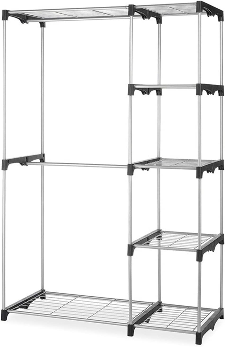 Combined Closet Portable Practical Five-Tier Wardrobe Clothing Garment Rack, Without Cloth Cover Combination Closet