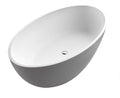 ANZZI Freestanding Bathtub 67 In Flat Bottom Solid Surface Matte White Cestino Series One Piece Soaking Tub Center Drain With Overflow Modern Bathroom Design Deep Basin Ergo FT-AZ510 | FT-AZ510
