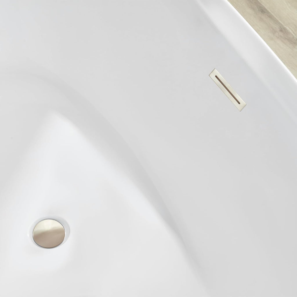 HomeBeyond 71 Inch Free Standing Bathtub | Acrylic Freestanding Bathtub Soaking Tub, Modern Bathroom Stand Alone Tub Suitable for 1-2 Person Bathing, with Pop-up Drain Overflow