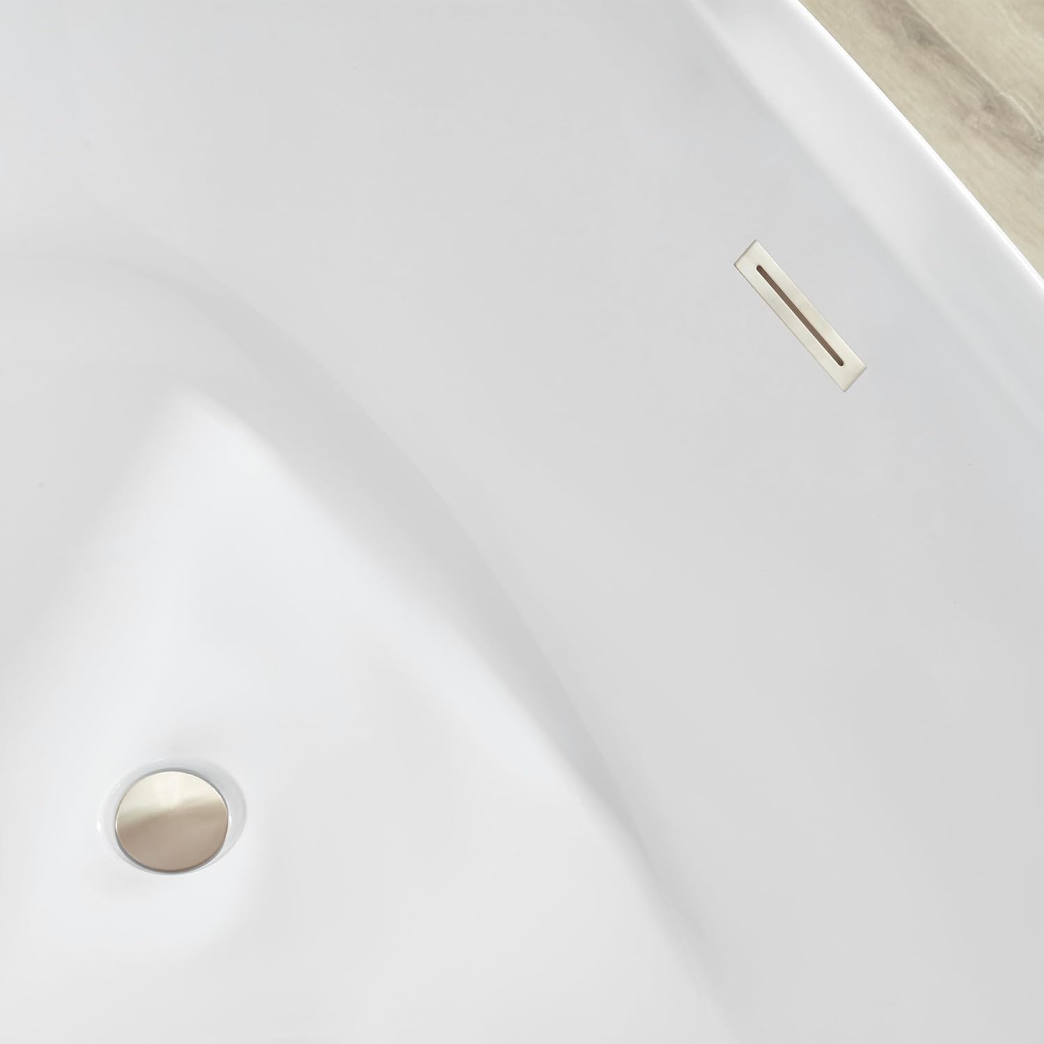 HomeBeyond 71 Inch Free Standing Bathtub | Acrylic Freestanding Bathtub Soaking Tub, Modern Bathroom Stand Alone Tub Suitable for 1-2 Person Bathing, with Pop-up Drain Overflow