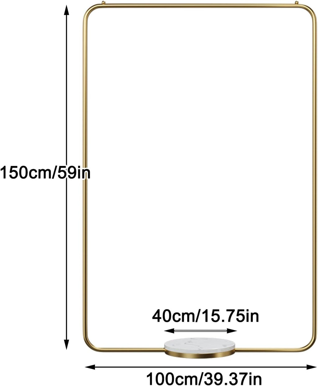 Garment Rack Gold, Metal Heavy Duty Clothes Rack Freestanding Wardrobe Storage Rack With Single Rods For Bedrooms, Clothing Store, Laundry Room, Living Room(Gold (Black Marble),31.5in)