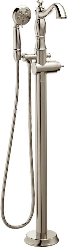 Delta Freestanding Tub Faucet with Hand Held Shower, Polished Nickel Floor Mount Tub Filler, Polished Nickel T4797-PNFL-LHP (Valve and Handle Not Included)