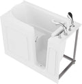 ANZZI Walk-In Bathtub 53 in x 26 in Right Drain Soaking Tub White Quick Fill Faucet Handheld Shower ADA Compliant Low Threshold Grab Bar Slip Resistant Acrylic Fiberglass Extension Kit | AMZ2653RWS