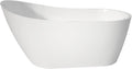 High back Acrylic Free Standing Bath tubs,Oval Shape Stand Alone White Soaker Tub(59×32 Inch)