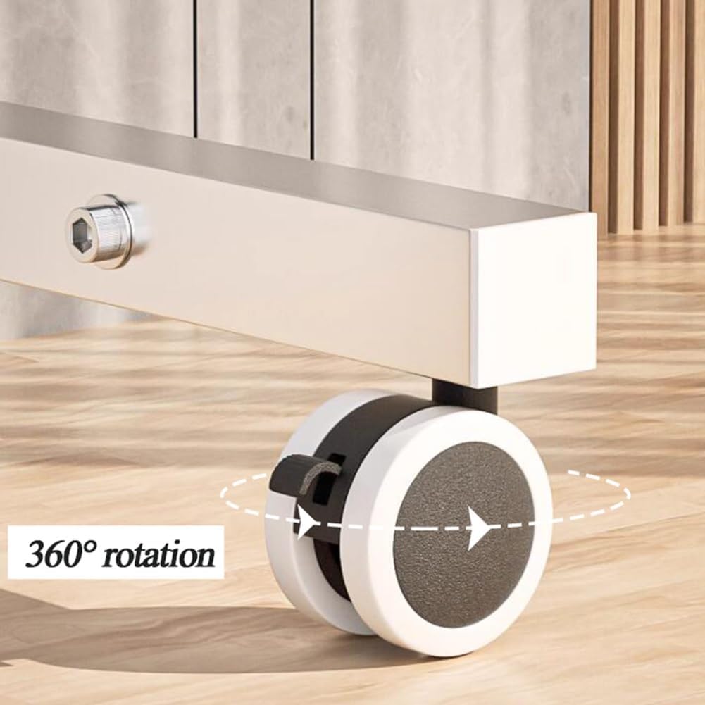 Stainless Steel Clothes Garment Rack with Wheels, Rolling Clothes Organizer, Heavy Duty Clothes Rail with Storage Shelf and 4 Wheels, Load 60kg