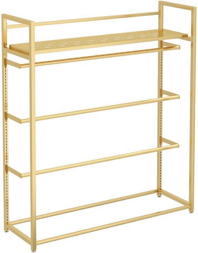 Lingerie Bra Rack Swimsuit Organizer Hanger, Underwear Display Rack with Adjustable Support, Freestanding Clothing Store Boutiques Retail Lingerie Garment Racks(Gold,150cm)