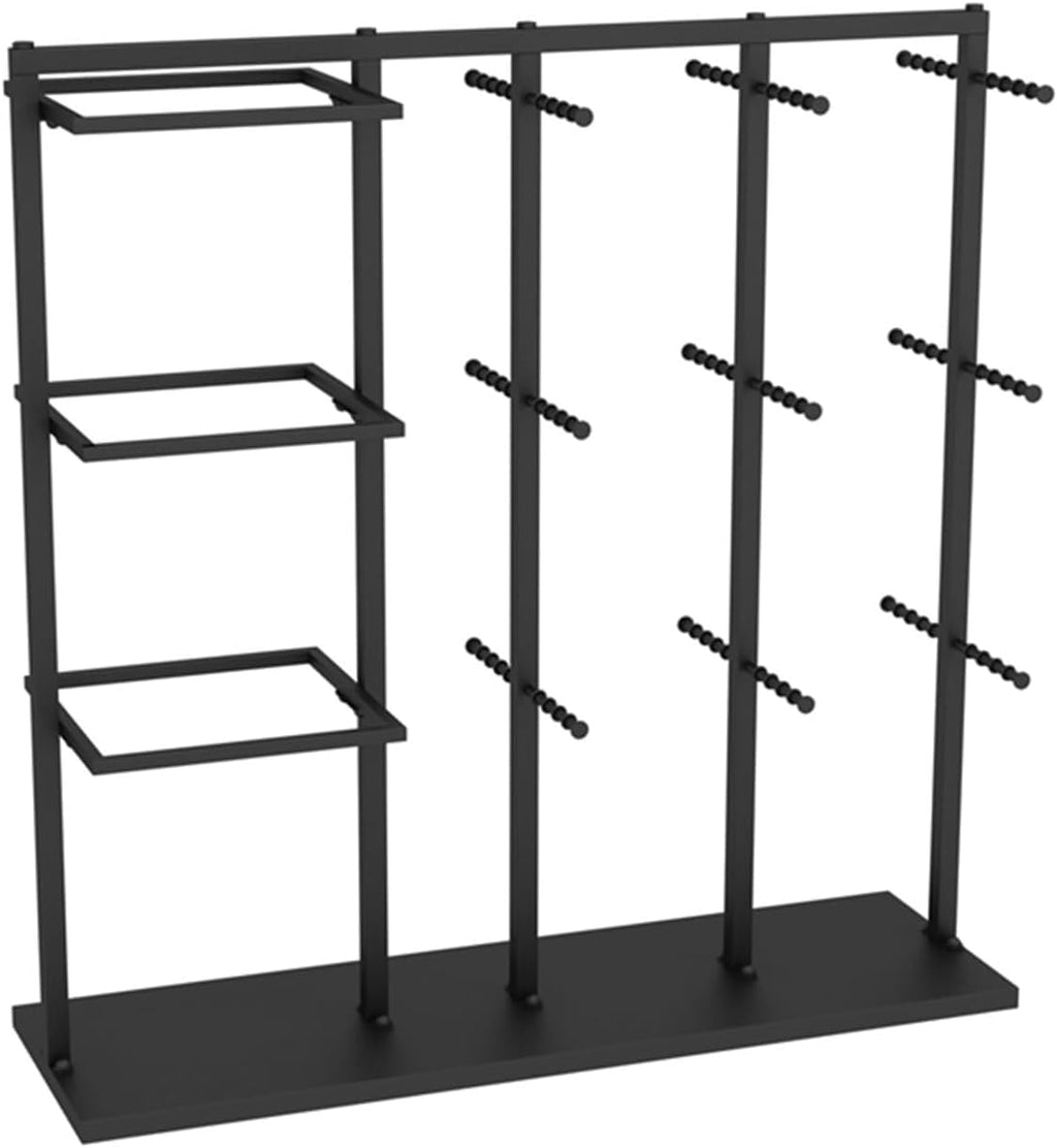 Customize what you need Freestanding Clothing Store Organizer Rack, Underwear Rack, Retail Store Scarf Panty Shorts Bra Hijab Silk Shawl Display Stand for Bouti(Black a 130X40X130CM)