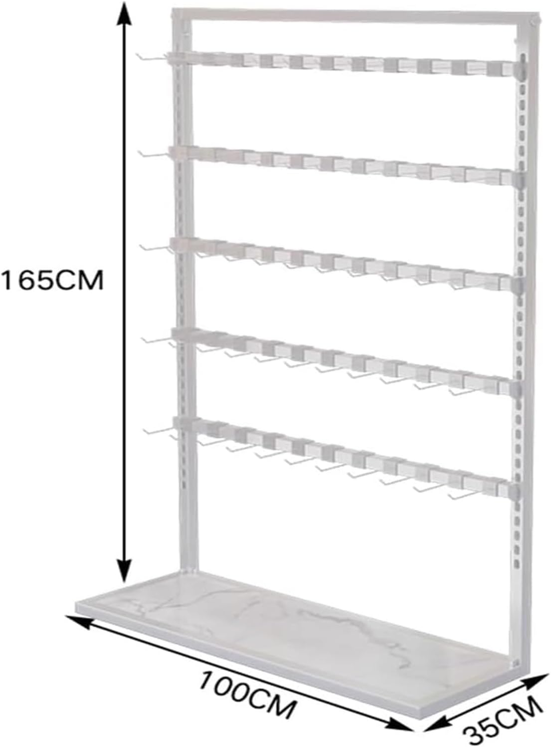 Clothes Rail Garment Rack Floor-Standing Bra Rack, Double Sided Underwear Panty Shorts Display Stand, Boutiques Clothing Retail Store Freestanding Metal Storage,Black-80x35x135cm