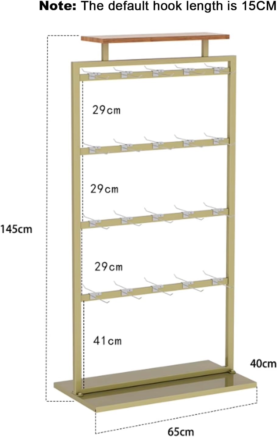 Clothing Store Garment Rack, Freestanding Underwear Rack, 3 Layers Bra Shorts Socks Display Shelf with Top Shelf, Floor-Standing Display Rack
