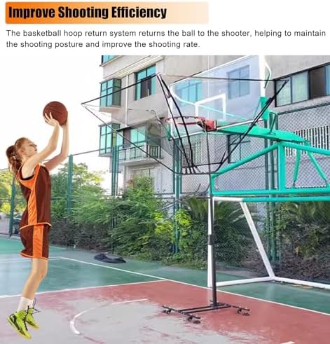 Automatic Basketball Return System - Effortless Ball Retrieval for Hoop Floor Standing & Rolling Net Catcher Ideal for Indoor & Outdoor Play