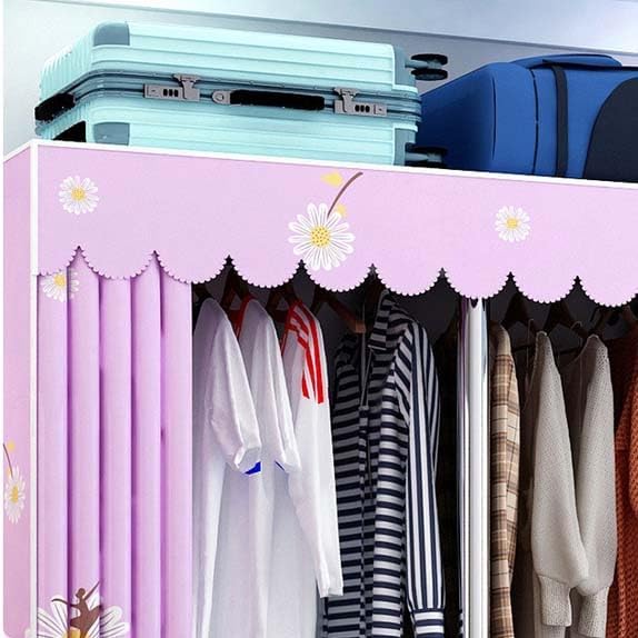 HUHJYUGE Closet Wardrobe, Freestanding Clothes Garment, Portable Wardrobe Closet for Hanging Clothes, Bedroom Armoire with Cover, Large Clothes Organizer, Clothes Hanging Rack for Cloakroom