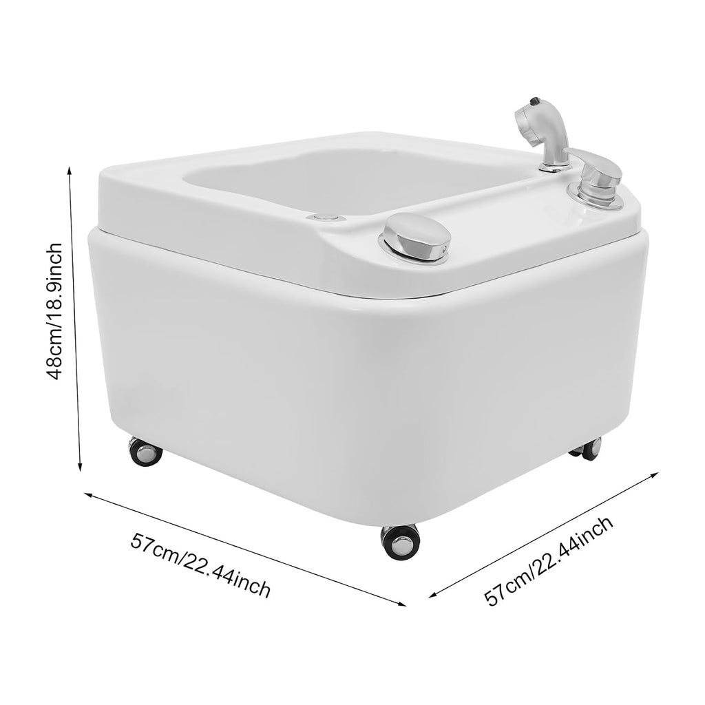 Foot Spa Bath Massager with Bubble, 55W Portable Electric Heated Foot Bath Tub with 7-Color LED Lights, Built-in Hand Shower, Drain Plug & Wheels for Home, Beauty Salons, Feet Stress Relief