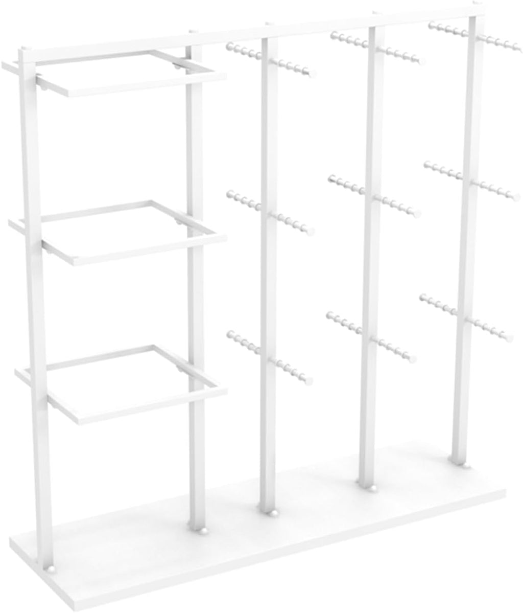 Freestanding Clothing Store Organizer Rack, Underwear Rack, Retail Store Scarf Panty Shorts Bra Hijab Silk Shawl Display Stand for Boutique/Cloth Store(White a 130X40X130CM)