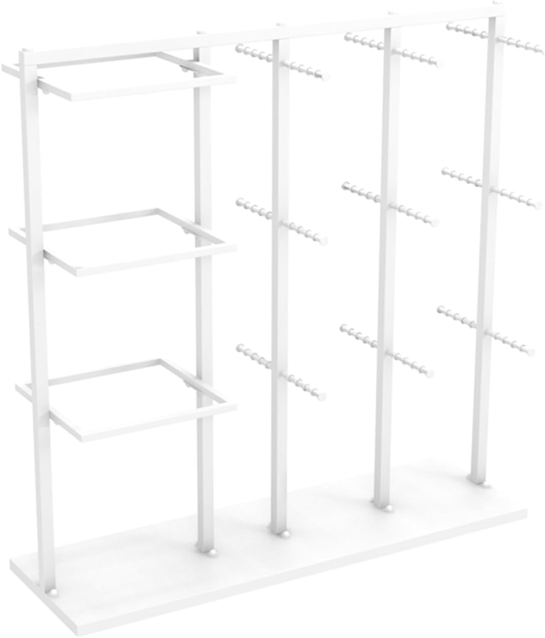 Freestanding Clothing Store Organizer Rack, Underwear Rack, Retail Store Scarf Panty Shorts Bra Hijab Silk Shawl Display Stand for Boutique/Cloth Store(White a 130X40X130CM)