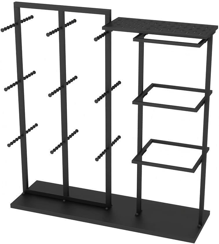 Zfmnoyev Coat Rack Stand, 3 Tier Freestanding Clothing Store Retail Lingerie Garment Rack, Multifunctional Bra Shorts Swimwear Sock Gloves Storage Holder(Black)